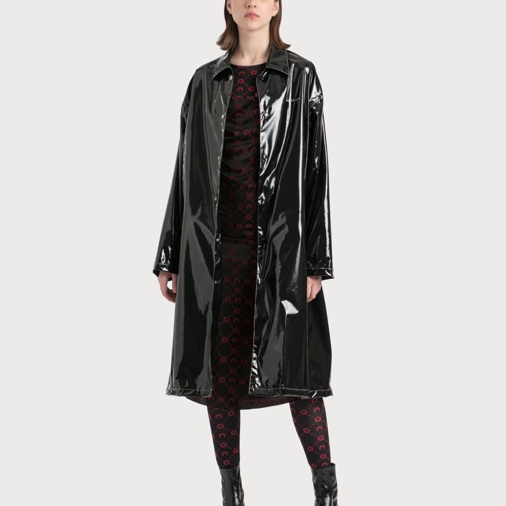 Marine Serre WHITE LINE black tide collection raincoat trench jacket Medium